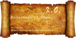 Kolozsvári Olga névjegykártya