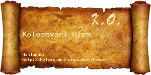 Kolozsvári Olga névjegykártya