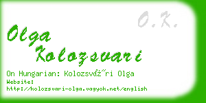 olga kolozsvari business card